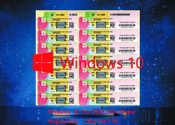 China Echte Microsoft Windows 10 Pro-COA, der Serienaufkleber für volle Version des PC multi Sprache bearbeitet fournisseur