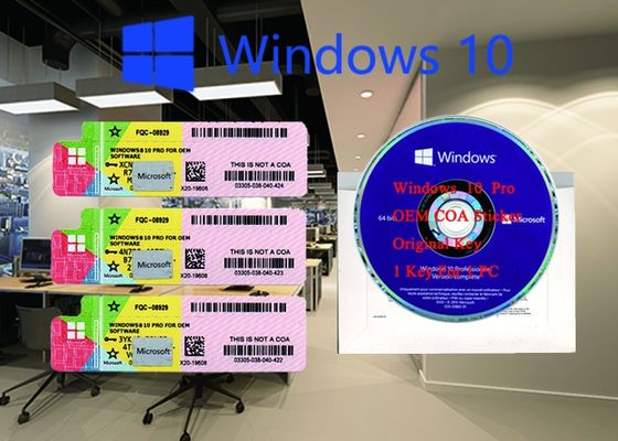 China Echte Windows 10 Pro-Bit x COA 32 64 Bit-multi Sprache FQC 08929 fournisseur