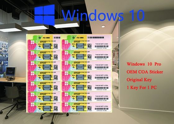 China 100% echte Microsoft Windows 10 Pro-COA-Aufkleber 32 64 Bit Systeme FQC 08983, Prokoreaner Windows 10 Soem fournisseur