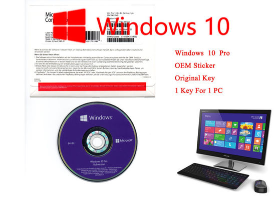China Pro-64bit DVD Software-Pro100% on-line-Aktivierung Soem-Deutsch-Windows 10 fournisseur