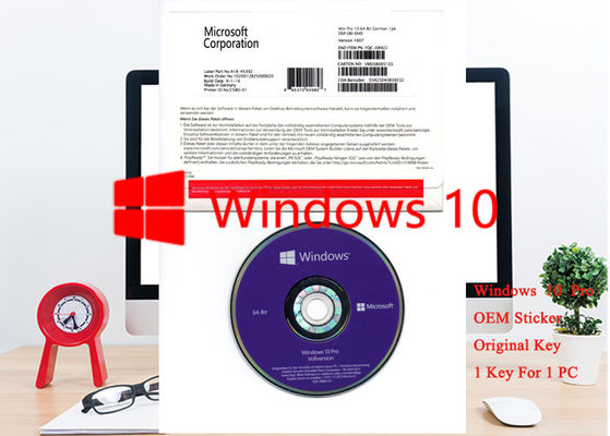 China Soem-Deutsch-Windows 10 Pro-Software-Fachmann Soem-Aufkleber-64bit 1pk DSP DVD fournisseur