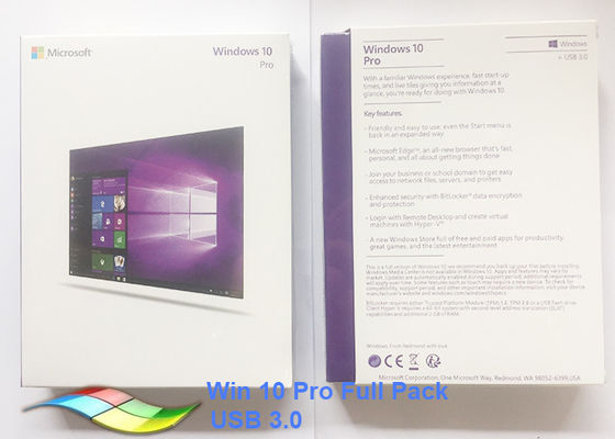 China Globale versiegelte Pro-Microsoft Fabrik Sprach-Windows 10 Versions-on-line-Aktivierung des FPP-Produkt-Schlüssel-USB3.0 fournisseur