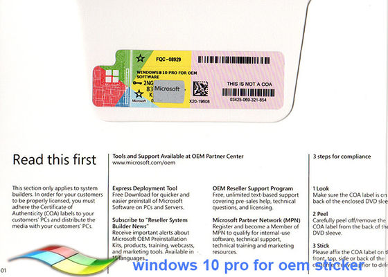 China Windows 10 Systeme Pro-der COA-Aufkleber-volle Versions-64bit online aktiviert fournisseur