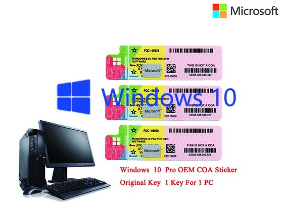 China Spanische Sprach-Windows 10 Pro-ursprüngliche on-line-Aktivierung COA-Aufkleber-32/64Bit fournisseur