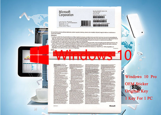 China Italienischsprachige Microsoft Windows 10 Pro-Bit-Software-nagelneue Aktivierung Soem-Aufkleber-64 online fournisseur