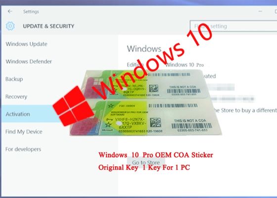 China CER Bescheinigung COA-Lizenz-Aufkleber/Fachmann-Produkt-Schlüssel Windows 10 fournisseur